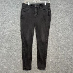 Democracy Jeans Womens 8 AB Solution Black Skinny Jeans Stretch Waist Denim Pant